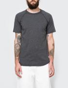 Reigning Champ Ss Raglan Tee In Heather Charcoal