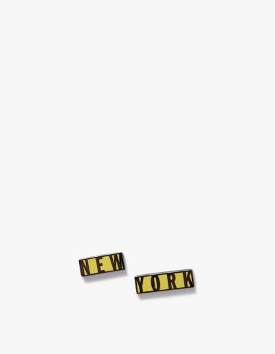 Prize Pins New York Pin Set In Black & Yellow