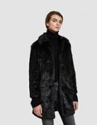 Frame Faux Fur Coat In Noir