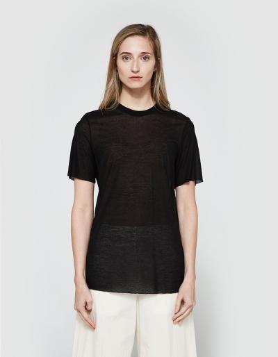 Matin Fine Knit Top In Black