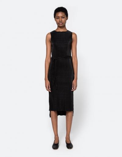 Stelen Micro Pleat Dress In Black