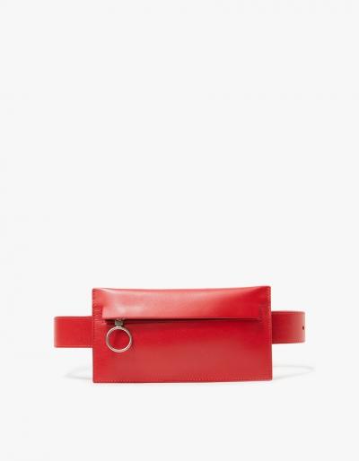 Off-white Single Pouch Hip Belt Bag In Red