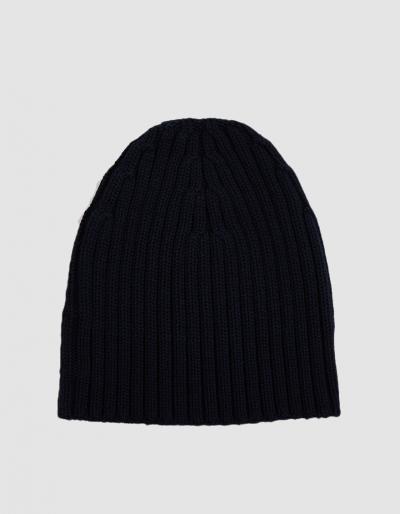 Dries Van Noten Ribbed Wool Beanie In Navy
