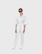 Walk Of Shame Striped Overall In White