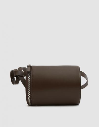 Building Block Half-cylinder Leather Beltpack