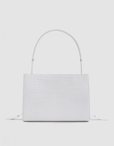 Little Liffner Small Shopper Bag In White Croc