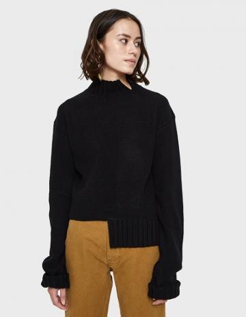 Which We Want Split Sweater In Black