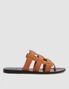 Trademark Cage Suede Sandal In Peach