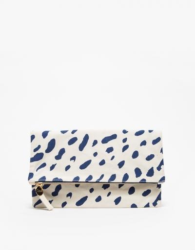 Clare V. Natural Canvas Jaguar Foldover