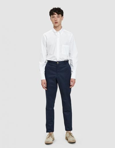 Thom Browne Cotton Twill Chino In Navy