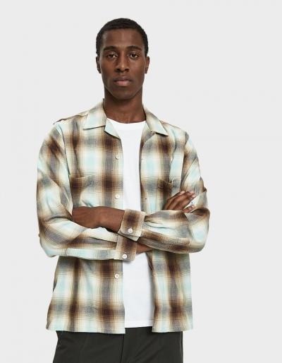 Beams Plus Open Collar Ombre Check