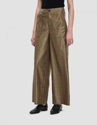 Ganni Merkel Rhinestone Plaid Trouser