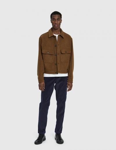 Lemaire Felt Jacket In Cognac