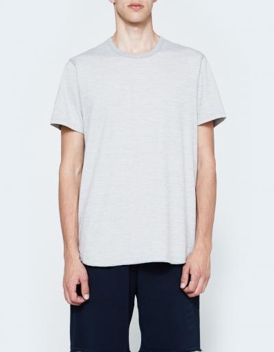 Reigning Champ Ss Scalloped Crewneck - Tiger Jersey In Grey