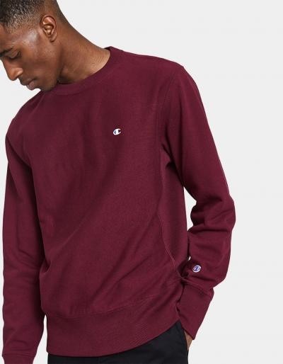 Champion Reverse Weave Rw Crewneck Sweatshirt In Burgundy