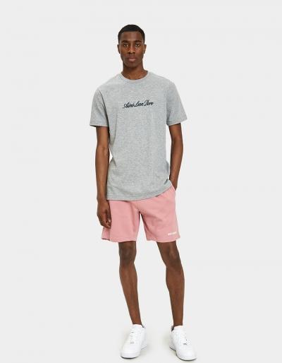 Aim  Leon Dore Aime Leon Dore Script Logo Tee In Grey