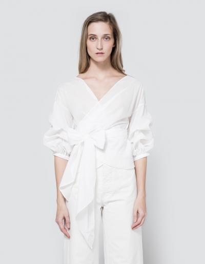 Farrow Jayne Wrap Top In White