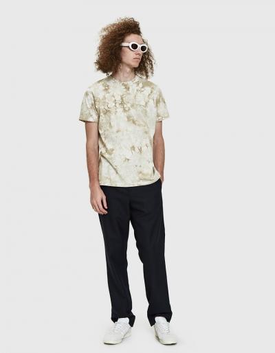 Velva Sheen Plain Tie Dye Tee In Warm Grey