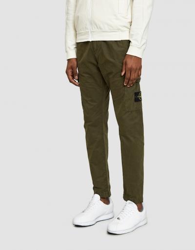 Stone Island Brushed Cotton Canvas Cargo Pants In