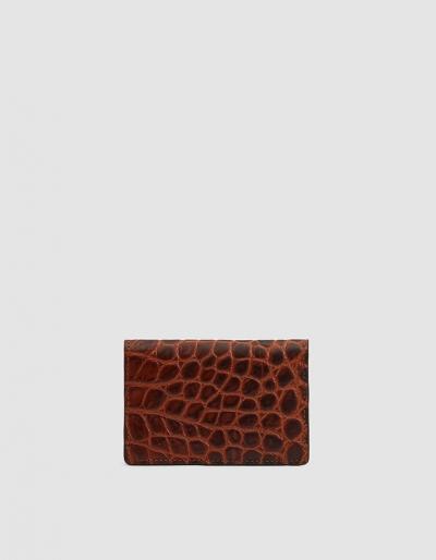 Dries Van Noten Crocodile Card Holder Wallet