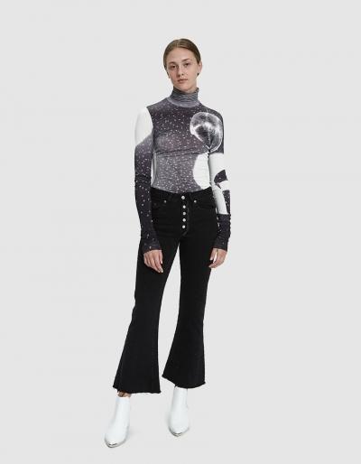 Mm6 Maison Margiela Reflex Print Turtleneck T-shirt