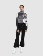 Mm6 Maison Margiela Reflex Print Turtleneck T-shirt