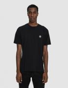 Stone Island S/s Embroidered Logo Tee In Black