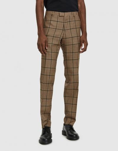 Dries Van Noten Houndstooth Twill Pant In Camel