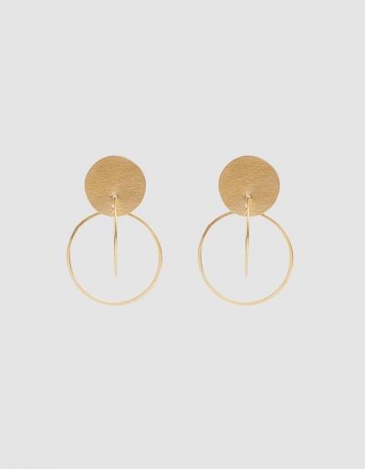 Annie Costello Brown Mini Halo Earring In Gold