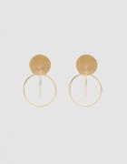 Annie Costello Brown Mini Halo Earring In Gold