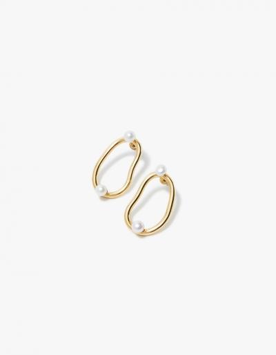 Lizzie Fortunato Twin Pearl Hoops