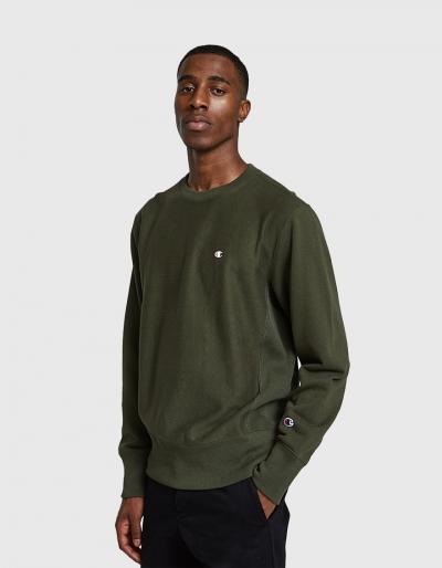 Champion Reverse Weave Rw Crewneck Sweatshirt In Olive