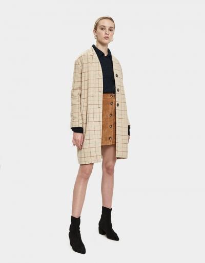 Stelen Claudette Plaid Cocoon Coat