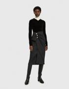 Kimh Kim Petal Corduroy Turtleneck In Black