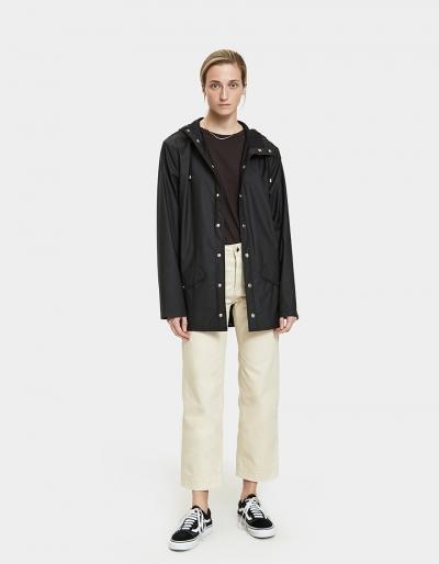 Rains Rain Jacket With Glossy Back Panel In Black