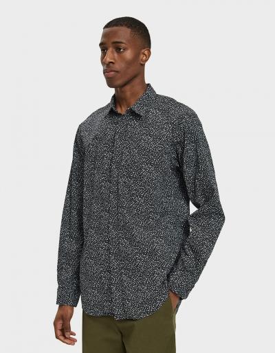 Engineered Garments Short Collar Shirt In Black Floral