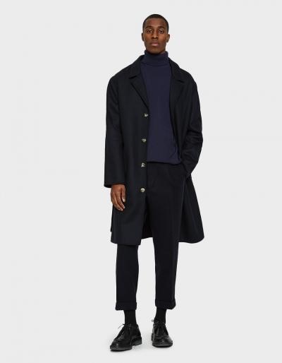 Beams Plus 1 Pleat Trousers In Navy