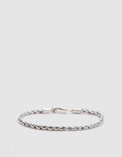 Caputo & Co Silver Chain Rope Bracelet In