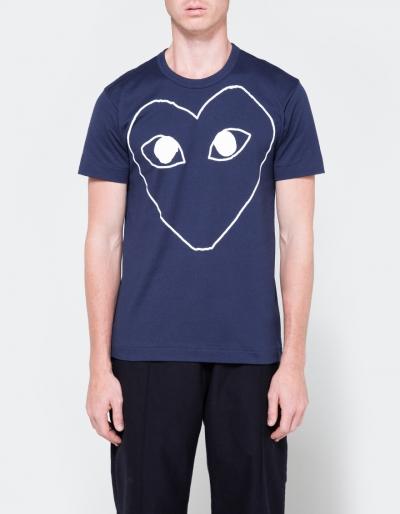 Comme Des Gar Ons Play Play Navy T-shirt Play