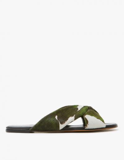 Alumnae X-slide Sandal In Green Pony