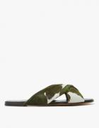 Alumnae X-slide Sandal In Green Pony