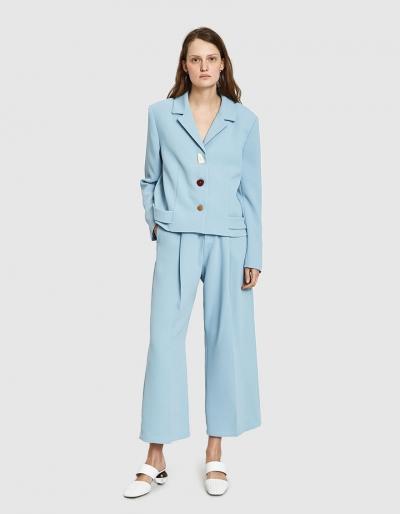 Need Wide Leg Tuck Pant In Dusty Blue