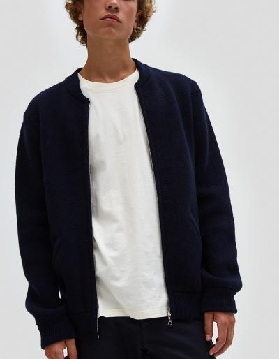 A.p.c. Belfast Sweater Jacket In Dark Navy