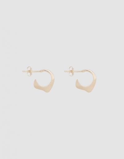 Another Feather Small Fin Hoop Earrings In Gold