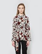 Ganni Elmira Silk Shirt In Brick Rose