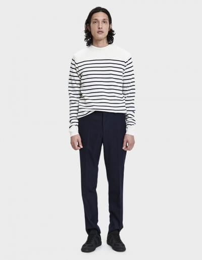Norse Projects Verner Normandy Crewneck Sweater In Ecru/navy