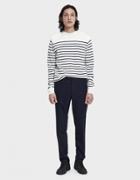 Norse Projects Verner Normandy Crewneck Sweater In Ecru/navy