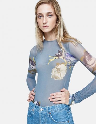 Acne Studios Niala Top In Denim/purple