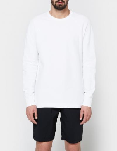 Reigning Champ Ls Raglan Crewneck - Twill Jersey In White
