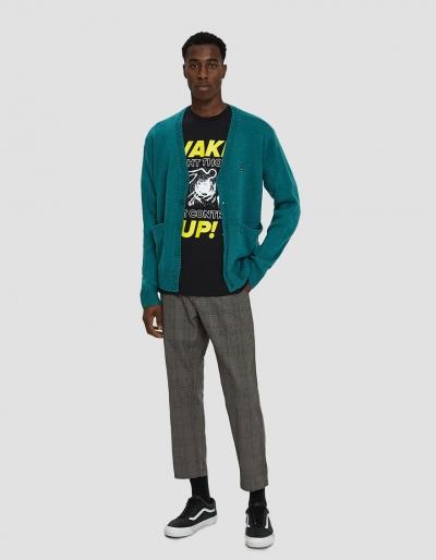 Obey Court Ii Cardigan Sweater In Dusty Teal